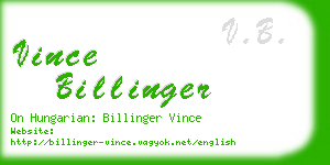 vince billinger business card